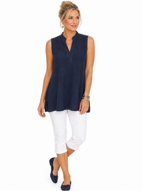 Chico's Navy Sleeveless Tunic NWT Chicos size 2 (12-14)